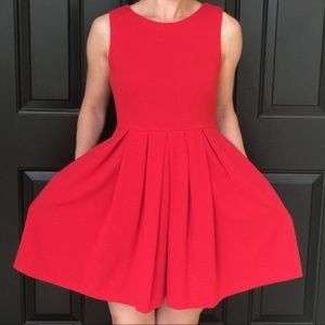 Esley Red pleated mini dress